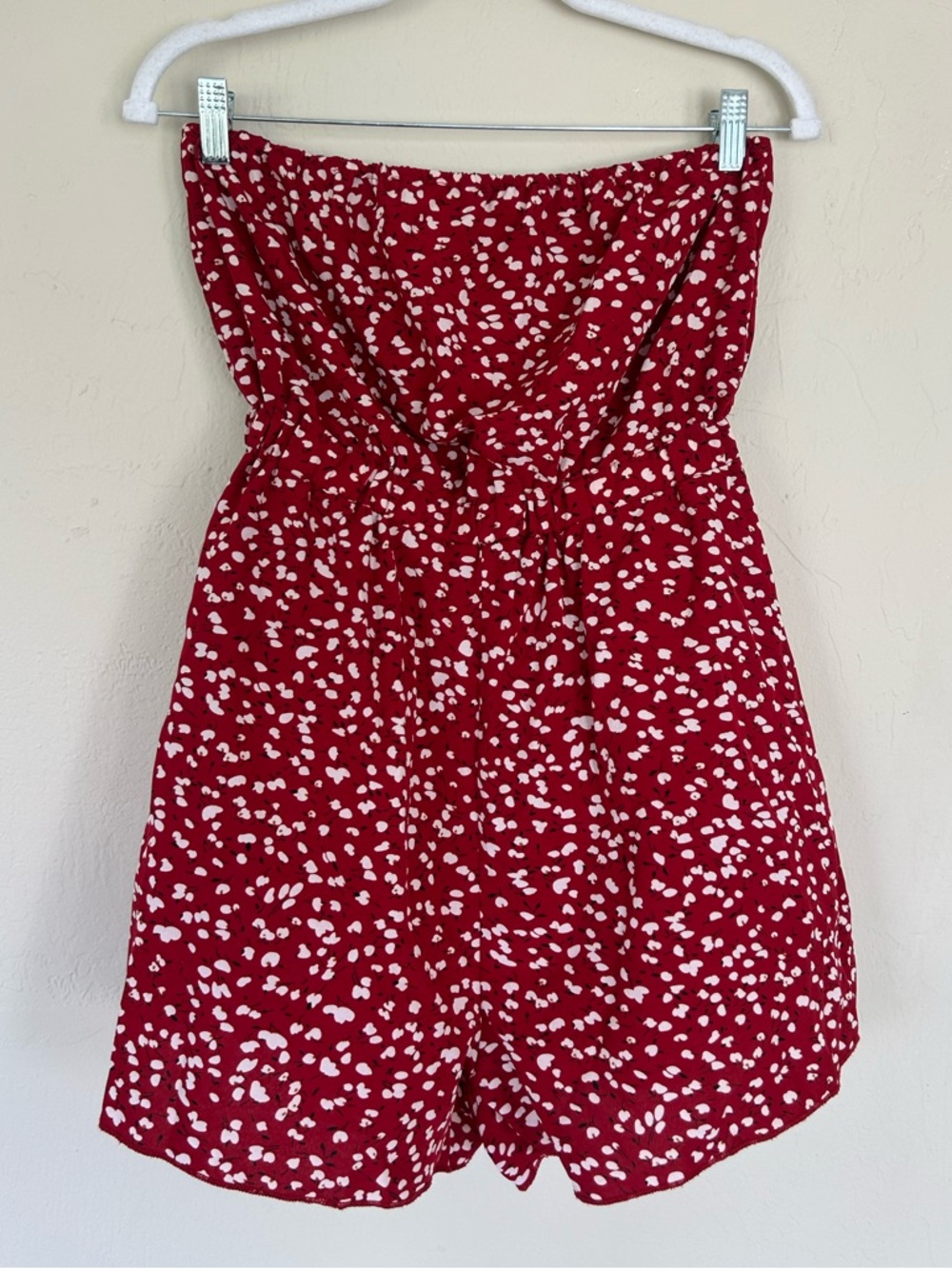 SHEIN Frenchy Ditsy Floral Print Knot Front Tube Romper Size Medium(1647)
